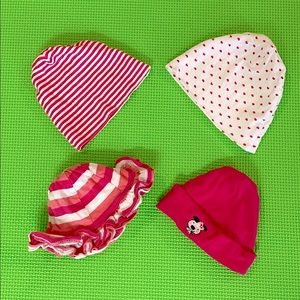 Newborn Baby Girl Beanie Hat Set